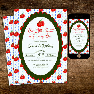 Convites Nosso pequeno Tomate está virando um primeiro aniv