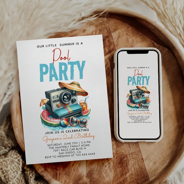 Convites nosso pequeno verão é segundo aniversário de pisci (Criador carregado)