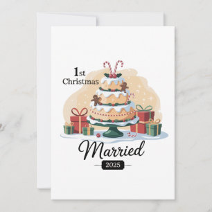 Convites Nosso Primeiro Natal Casados 2025 Bolo Festivo N