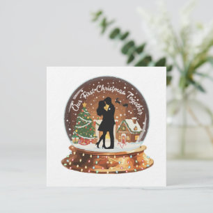 Convites Nosso Primeiro Natal Juntos Casal Romântico Neve
