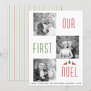 Convites Nosso primeiro primeiro Natal de Noel listra o