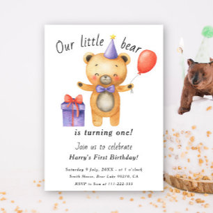 Convites Nosso Ursinho Está Fazendo Um Aniversário Infantil