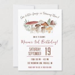 Convites Nossos pequenos Fungos, Mushroom Pareciam Festa de