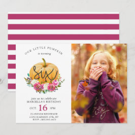 Convites Nossos Pequenos Pumpkin Queda 6 Floral Aniversário