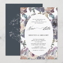 Convites nostálgico indigo blush floral adiado Casamento