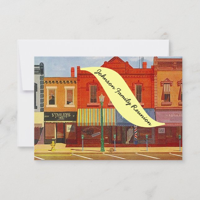 Convites nostálgicos da reunião da rua da cidade (Frente)