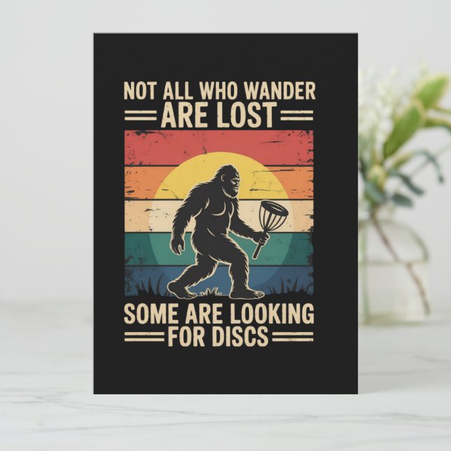 Convites Not All Who Wander Are Lost Funny Disc Golf Disc  (Em pé/Frente)