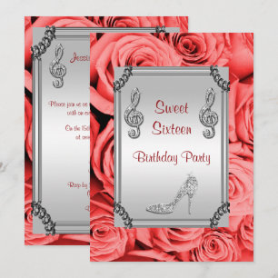 Convites Nota da música do diamante, estilete & doce 16 da