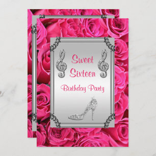 Convites Nota da música do diamante, estilete & doce 16 dos