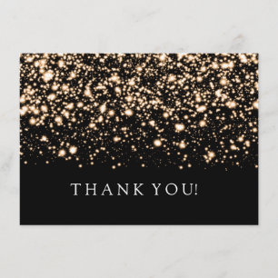 Convites Nota de Agradecimento de Casamento Gold Midnight G