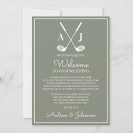 Convites Nota de Boas-Vindas para Casamento de Golfe em Ver