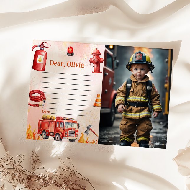Convites Nota de Cápsula do Tempo do Caminhão de Bombeiros  (Criador carregado)