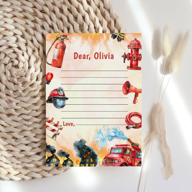 Convites Nota de Cápsula do Tempo do Caminhão de Bombeiros  (Criador carregado)