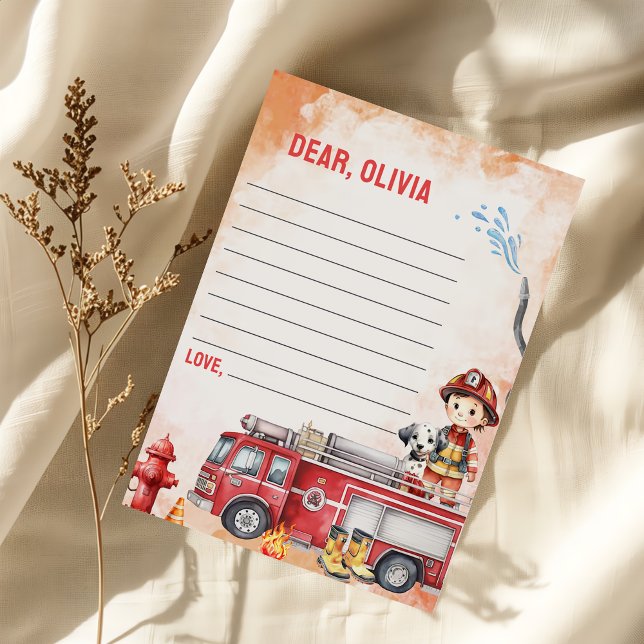 Convites Nota de Cápsula do Tempo do Caminhão de Bombeiros  (Criador carregado)