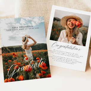 Convites Nota de Graduação de Fotos Mínima Moderna