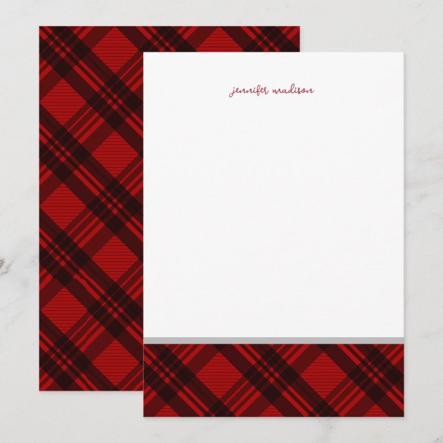 Convites Nota Xadrez Gingham Verde Turquesa Pastel Vermelho (Frente/Verso)