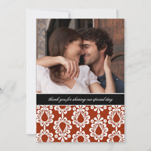 Convites Notas de Agradecimento Damask {Vermelho}