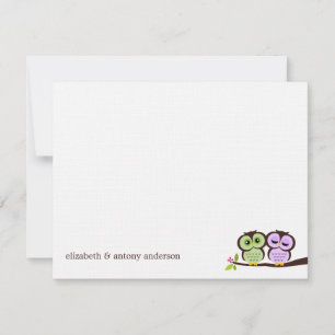 Convites Notas de Agradecimento Personalizadas Lovely Owls 