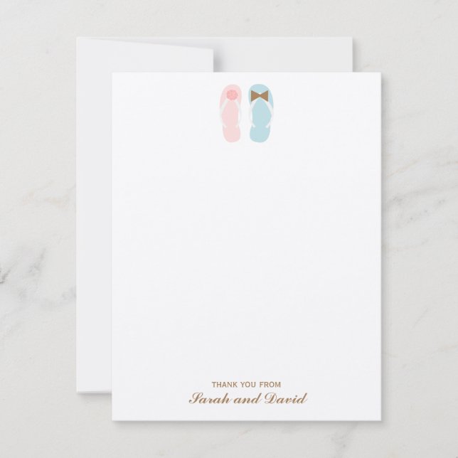 Convites Notas de agradecimento planas para casamento na pr (Frente)