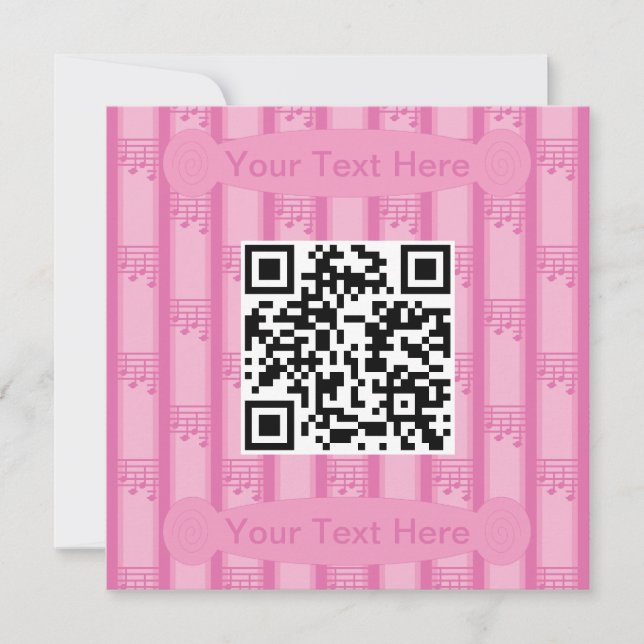 Convites Notas de música divertidas e Ricos Código QR (Frente)