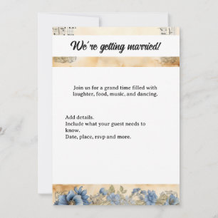 Convites Notas Musicais de Guitarra Flores casamento