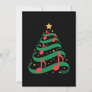 Convites Notas Musicais De Natal Árvore Estrela Melodia De
