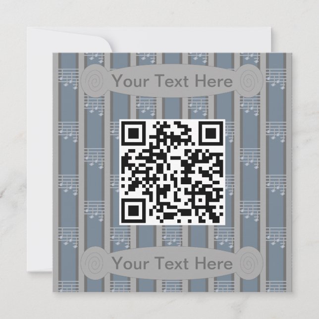 Convites Notas Musicais Divertidas e Elegantes Código QR (Frente)