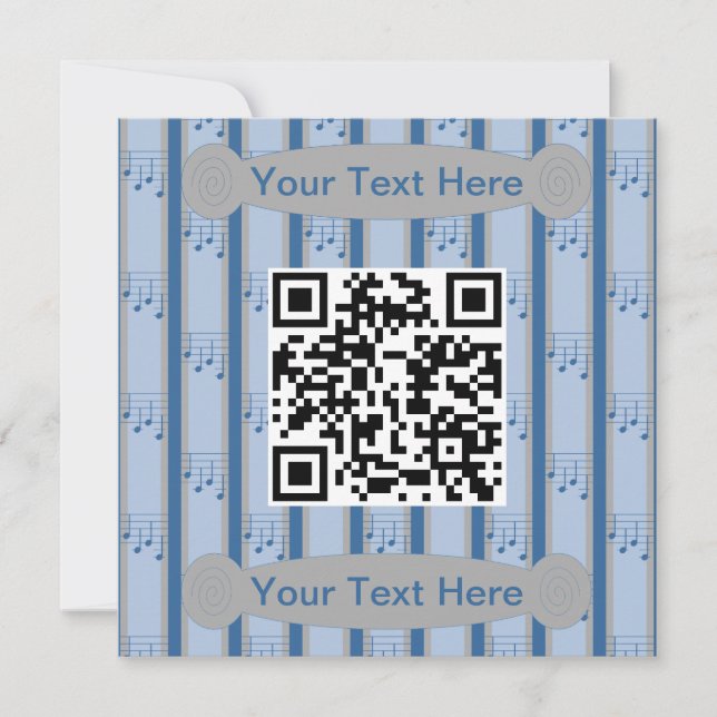 Convites Notas Musicais Divertidas e Elegantes Código QR (Frente)