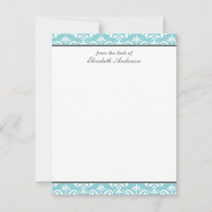 Convites Notas sobre o Flat Light Blue Damask