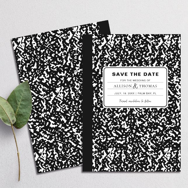 Convites Notebook Negro Engraçado Salve A Data Casamento (Perfect for school teachers and anyone who appreciates a playful twist on tradition.)