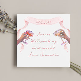 Convites Notecard de Proposta de Bridesmaid Elegante manusc