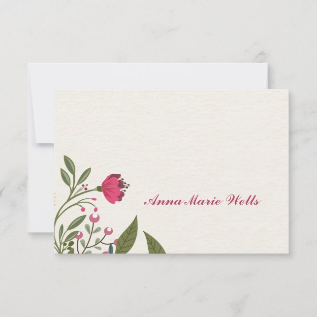 Convites Notecard floral (Frente)