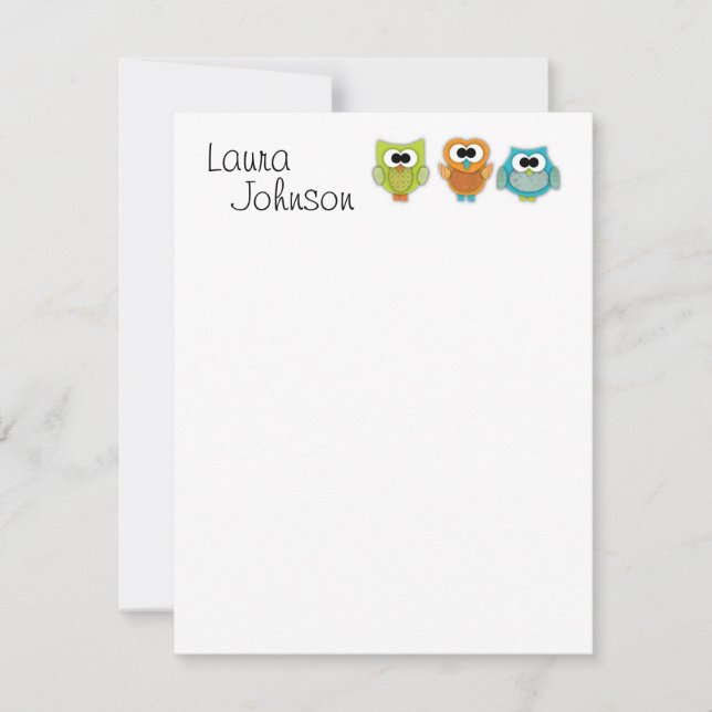 Convites Notecard Plana Coruja (Frente)