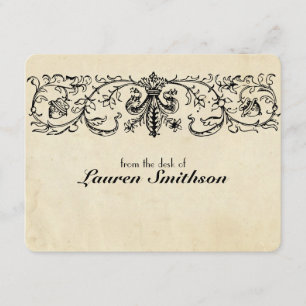 Convites Notecards personalizado Fleur preto