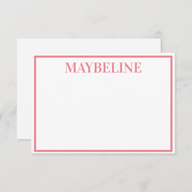 Convites Noteclados Plana Branco e Salmão Personalizado (Frente/Verso)