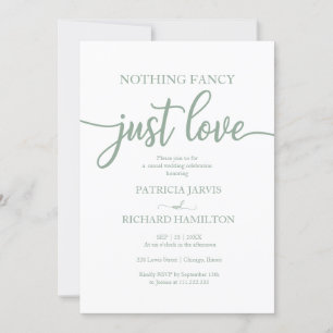 Convites Nothing Fancy Just Love Casual Wedding Invitation