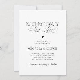 Convites Nothing Fancy Just Love Luxe Script Photo Wedding