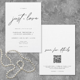 Convites Nothing Fancy Just Love Minimalist Wedding