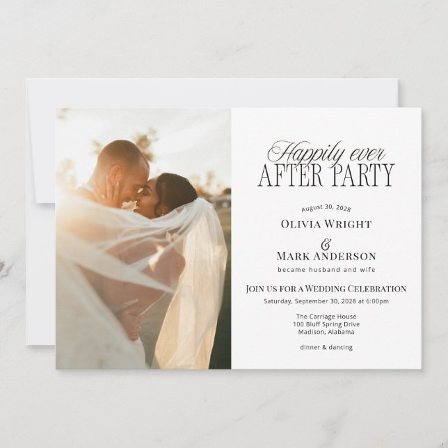 Convites Nothing Fancy Just Love Wedding Invitation (Frente)