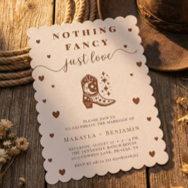 Convites Nothing Fancy Just Love Western Rustic Wedding