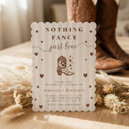 Convites Nothing Fancy Just Love Western Rustic Wedding