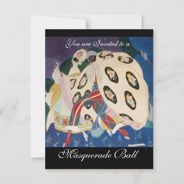 CONVITES NOTURNA COM MÁSCARAS, BOLA DE MASCARADA DE GRAS MA (Frente)