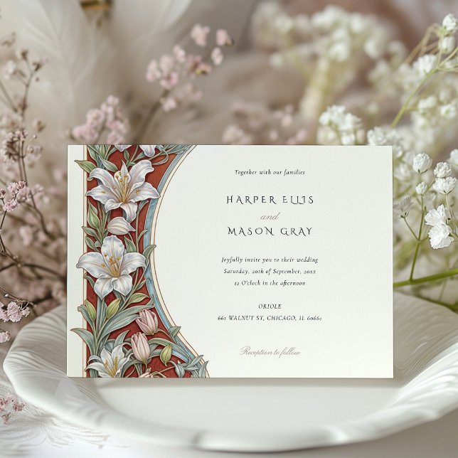 Convites Nouveau, Casamento com a Ivory Red (Criador carregado)