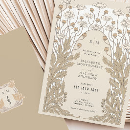 Convites Nouveau Nouveau Casamento Floral de Cream White Vi