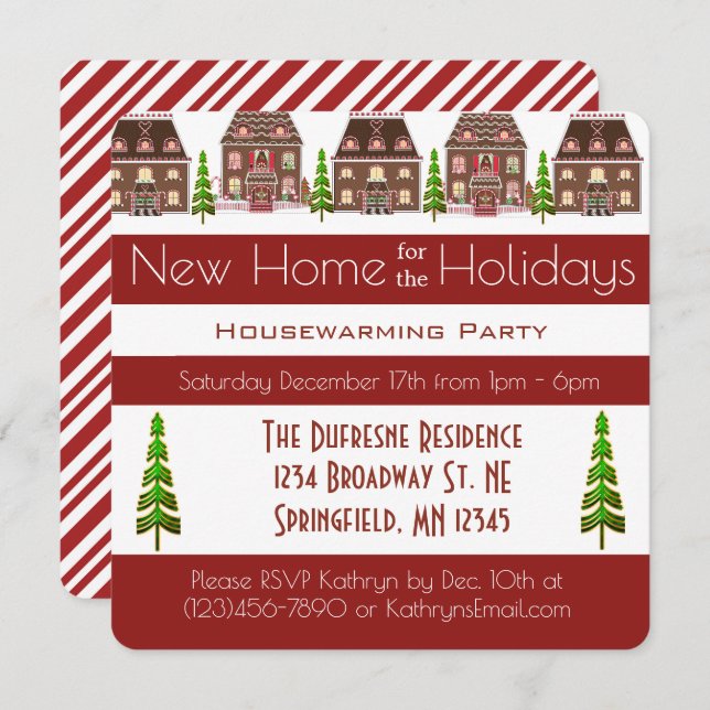 Convites Nova Casa Para A Festa de Aquecimento de Casa das  (Frente/Verso)