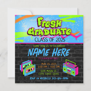 Convites Nova classe de Boombox Príncipe 90s de 2025