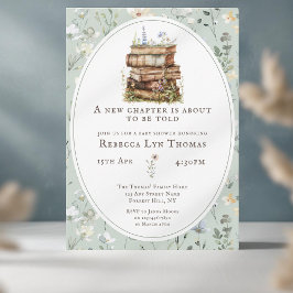 Convites Nova cor d'água do chá de fraldas do capítulo, flo