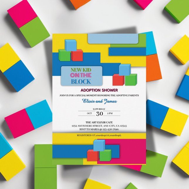 Convites Nova Criança No Chá de fraldas De Foster De Adoção (Criador carregado)