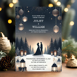 Convites Nova Floresta Russa Stars Neve Casamento no invern