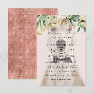 Convites Nova foto de cachorro de estimação Flores Rosa Dou